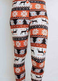 Ugly Christmas Tree Reindeer Print High Waist Leggings