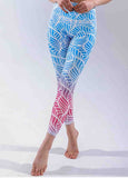 Gradient Printed High Waist Sports  Pants