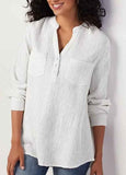 Solid Cotton Linen  Blouse