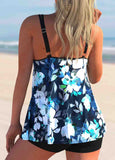 Floral Print Spaghetti Strap Tankini Set