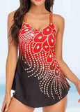 Feather Printed Swimsuit Set