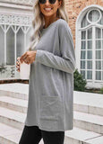 Gray Longline Pocketed Top