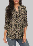 Elegant Print Split Neck  Blouse