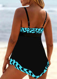 Geometric Print Lace Up Swimwear Top