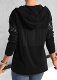 Asymmetric Hem Black Sequin  Hoodie