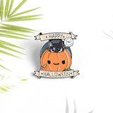 Cartoon Halloween Alloy Brooch Pumpkin &Cat Pin