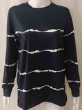 Tie Dye Printed Stripe Long Sleeve Top