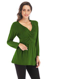 Solid Elegant Long Sleeve Top