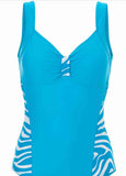 Ruched Front Open Back One-piece Swimsuit