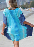 Blue Geometric Boho Cover-Up