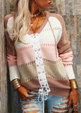 Bandage Contrast Stitched Sweater