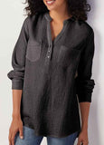 Solid Cotton Linen  Blouse