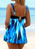 Tie-Dyed Printed Tankini Set