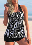 Wide Strap Tribal Print  Tankini Set