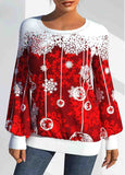 Christmas Snowflake Print  Sweatshirt