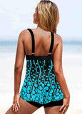 Printed  Wide Strap  Tankini Set