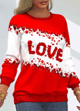 Valentines Letter Print  Sweatshirt