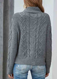 Contrast Lace Stitched Knit Sweater