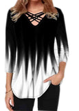 Printed Asymmetric Hem T Shirt