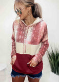 Snake Skin Print Stitched Hoodie Sweatshirt