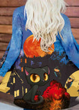 Halloween Print Long Sleeve Cardigan