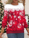 Christmas Print Round Neck Sweatshirt