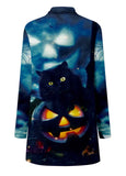 Halloween Print Long Sleeve Cardigan