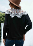 Lace Cut-out Sexy Stitching Knit Top