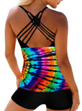 Tie Dyed Printed Tankini Set