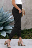 Black Pocketed Casual Joggers Pants