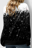 Snowman Print  Cowl Neck Sweatshirt