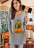 NEW! Pumpkin Print Side Pocket Halloween Tunic Top