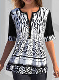 Leopard Print Contrast T Shirt