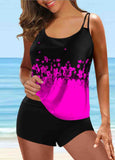 Gradient Floral Printed Tankini Set