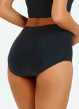 High Waisted Black Elastic Detail Swimwear Panty