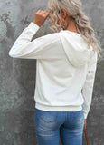 Solid Color Lace-up Hoodie