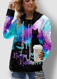 Print Drawstring Rainbow  Sweatshirt