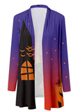 Halloween Print Long Sleeve Cardigan