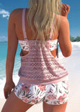 Lace Patchwork Tankini Set