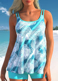 Tropical Plants Print Tankini Top