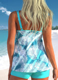 Tropical Plants Print Tankini Top