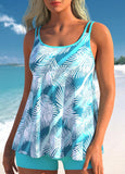 Tropical Plants Print Tankini Top