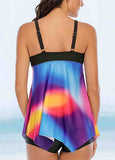 Printed  Strappy Back Tankini Set