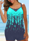 Printed Wide Strap Tankini Set