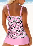 Circular Ring Mid Waisted Leopard Tankini Set