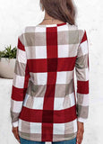 Plaid  Buffalo  Check V-Neck Top