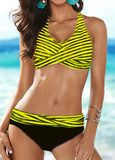 Stripe Printed Bikini Set