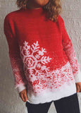 Snowflake Contrast Knitted Christmas Sweater