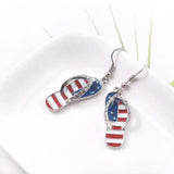 Flag Printed  Silver Earrings