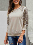 Sequin Stitched Crew Neck Sweatshirt